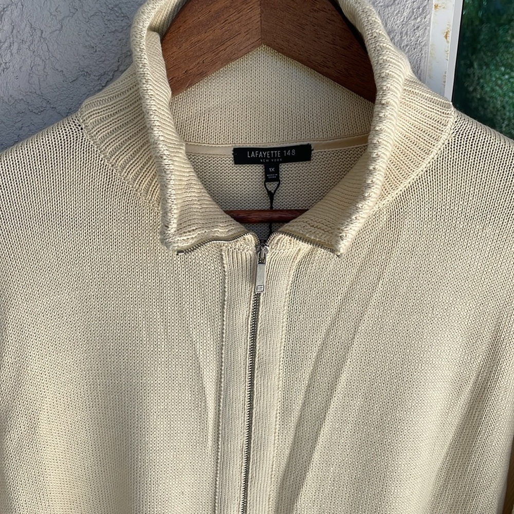 Lafayette 148‎ Silk Cotton Cardigan Sweater Size 1X - Picture 7 of 16